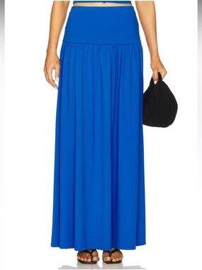 NWT!! Susana Monaco - Low Hip Maxi Skirt - Santorini Blue - Size XL